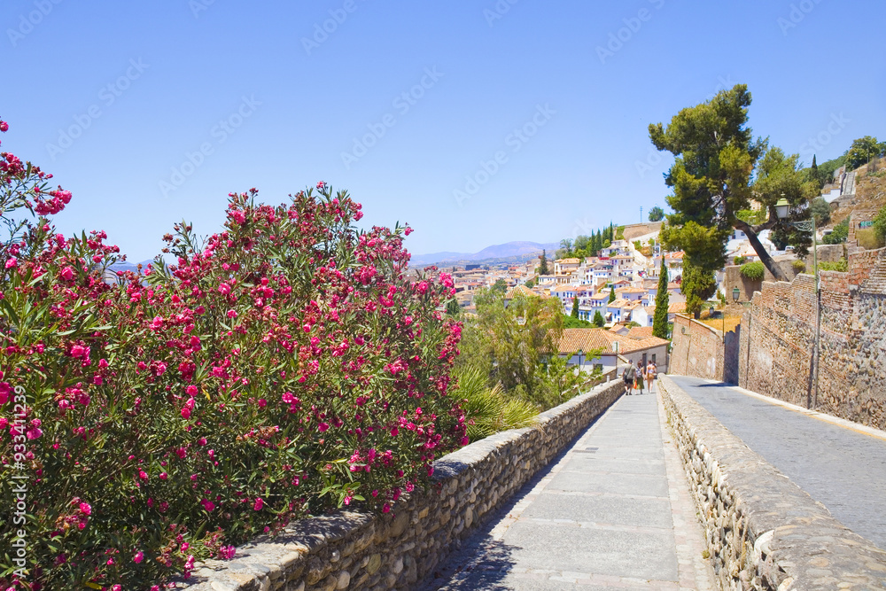 Panorama of downtown from Mirador de la Lona in Granada, Spain Panorama of downtown from Mirador de la Lona in Granada, Spain