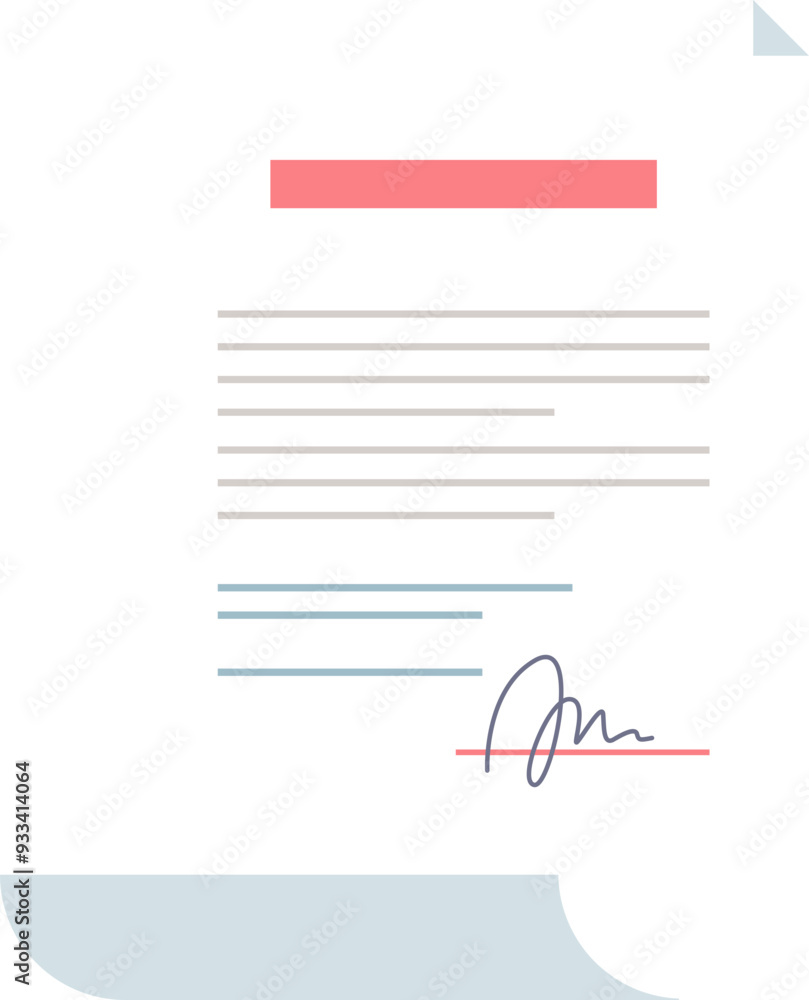 A document with a signature at the bottom, symbolizing agreement or contract finalization. A document with a signature at the bottom, symbolizing agreement or contract finalization.