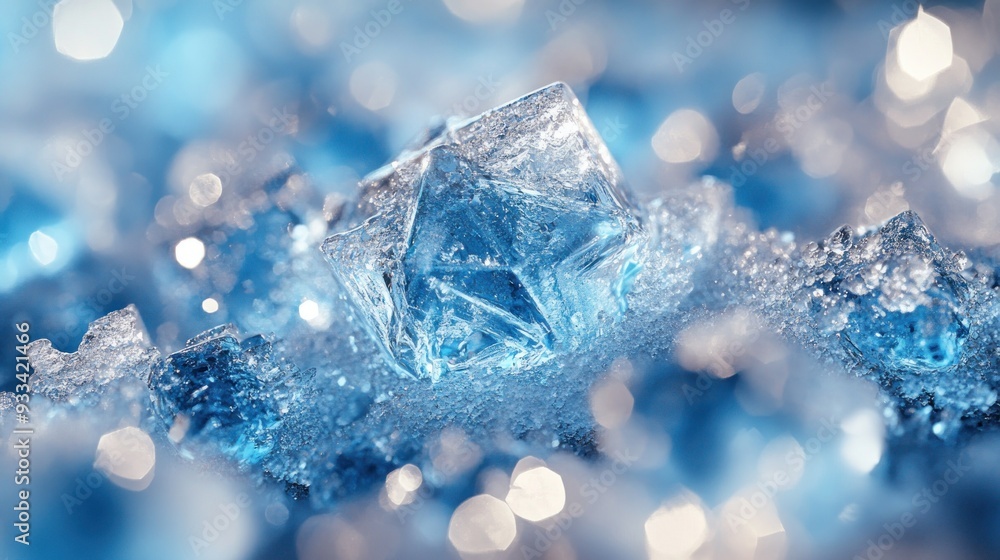 Crystalline Ice: Close-up of Frozen Beauty Crystalline Ice: Close-up of Frozen Beauty