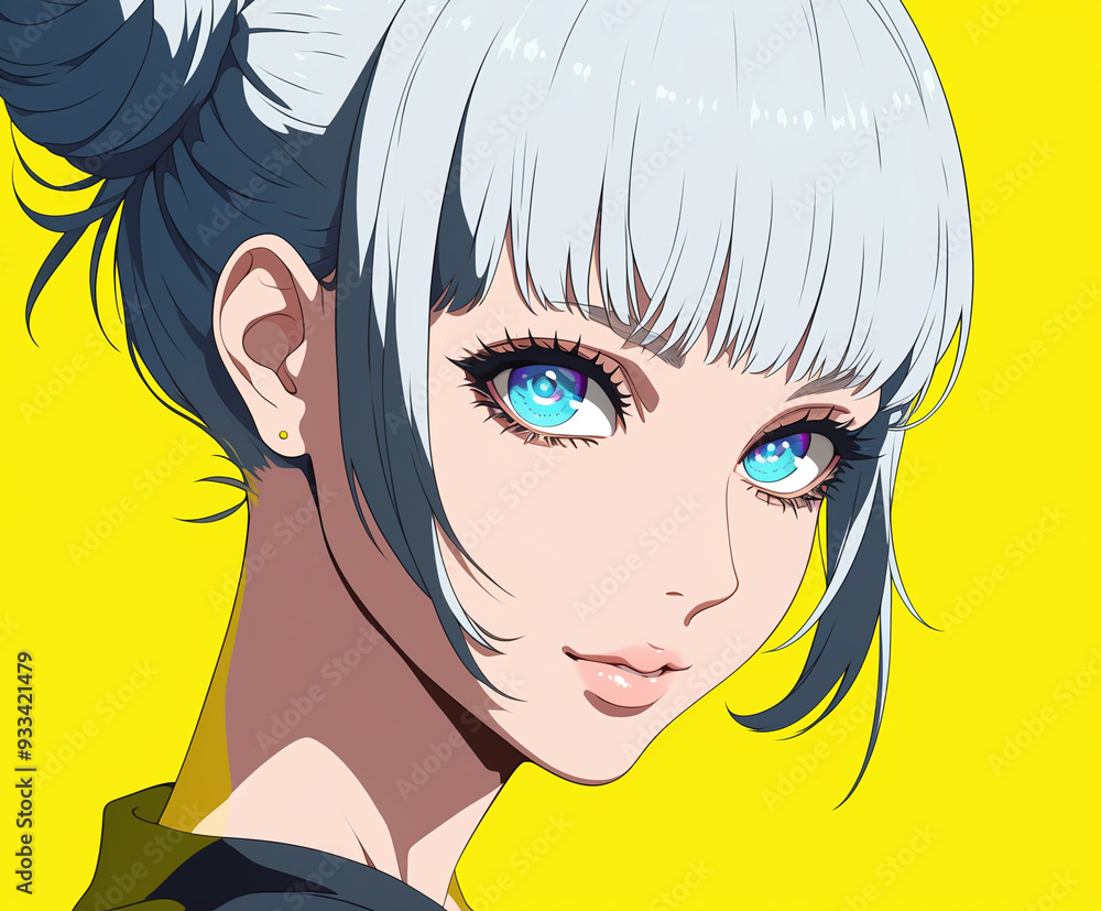 Bold Graphic Anime Girl Illustration