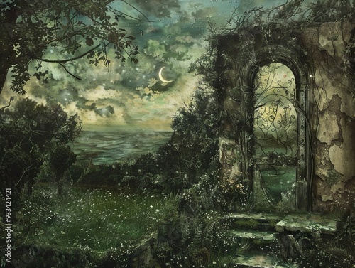 Enchanted Forest Gate: A Dreamy Landscape