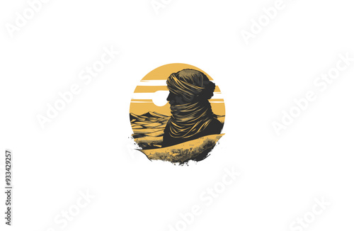 nomad in the desert design vector illustration