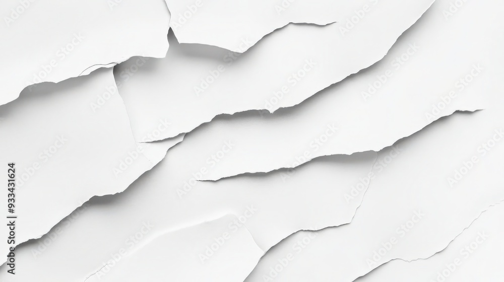 Fototapeta premium Bright white sticker close-up on white background - blank label template for design use