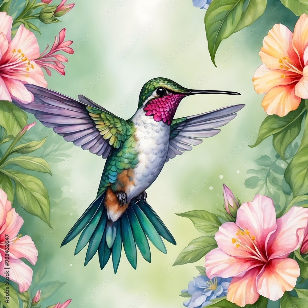 Aquarell - Bunter Vogel Aquarell - Bunter Vogel