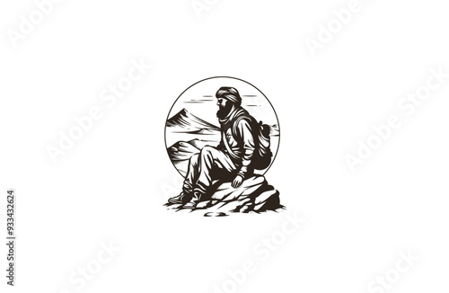 nomad in the desert design vector illustration
