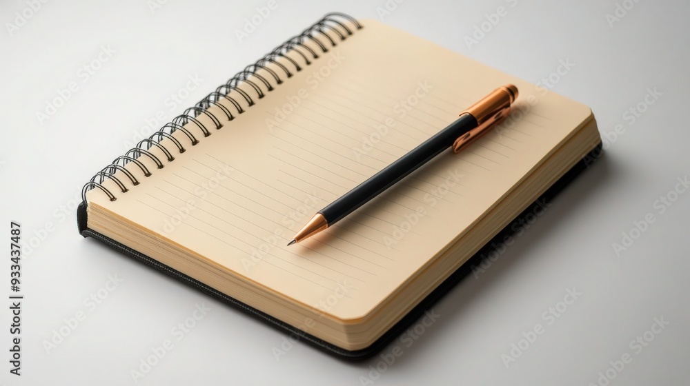 Elegant High Angle Shot of White Notebook - Minimalist Design for Productivity Elegant High Angle Shot of White Notebook - Minimalist Design for Productivity