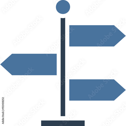 Signpost vector icon in isolated background 