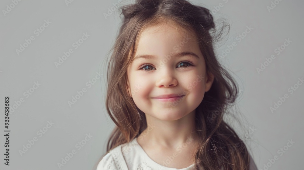 A young girl with a bright smile, ideal for children's content and joyful themes A young girl with a bright smile, ideal for children's content and joyful themes