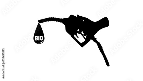 Bio fuel pump , black isolated silhouette 