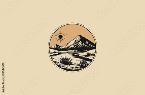 river in the desert design vector illustration