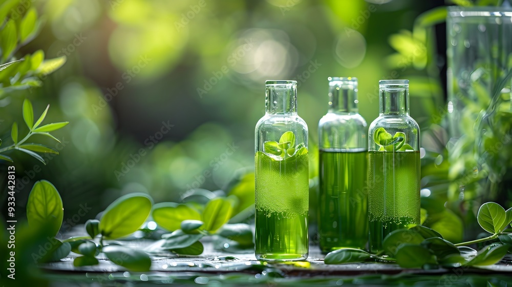 Biotech startup working on biofuels as a renewable energy source derived from algae biotechnology concept with copy space Biotech startup working on biofuels as a renewable energy source derived from algae biotechnology concept with copy space
