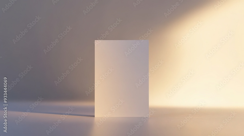 Bright and Blank: Close-Up Shot of White Card Standing Upright Bright and Blank: Close-Up Shot of White Card Standing Upright