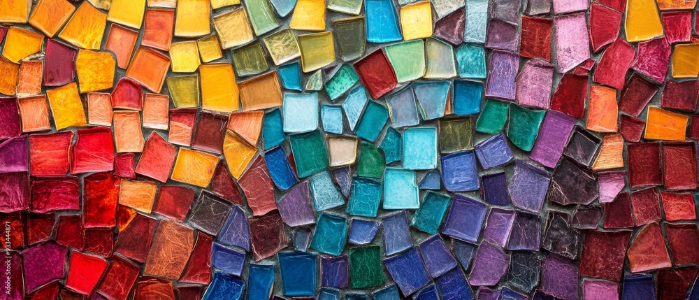 A multicolored mosaic pattern background, with each tile offering a unique hue, resulting in a vibrant and intricate visual tapestry A multicolored mosaic pattern background, with each tile offering a unique hue, resulting in a vibrant and intricate visual tapestry