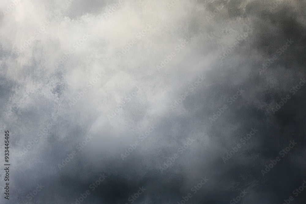 Mysterious abstract painting with a misty atmosphere, blending white and dark grey tones. Mysterious abstract painting with a misty atmosphere, blending white and dark grey tones.