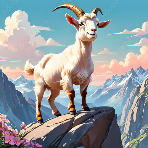  sporty goat on the mountain