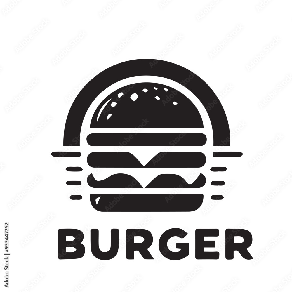 Burger silhouette Fast food icon, vector simple black isolated illustration. Burger silhouette Fast food icon, vector simple black isolated illustration.