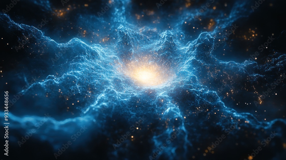 Abstract Blue And Gold Fractal Abstract Blue And Gold Fractal