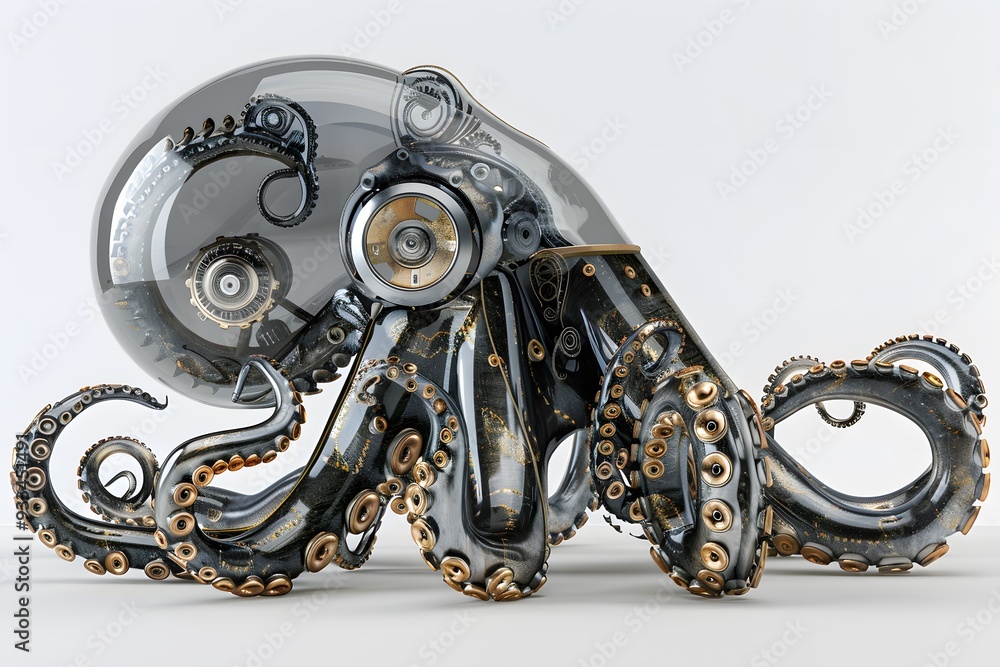 Steampunk octopus sculpture. Steampunk octopus sculpture.