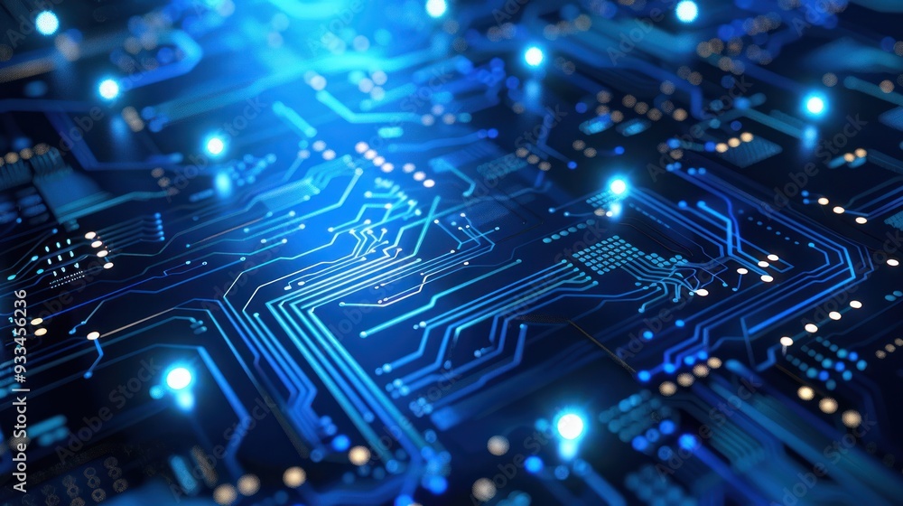Abstract Circuitry with Glowing Blue Lines Abstract Circuitry with Glowing Blue Lines