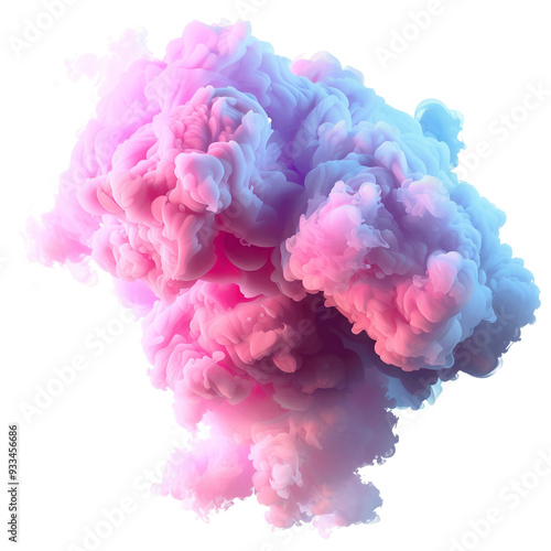 Pink and purple clouds isolated on a transparent background