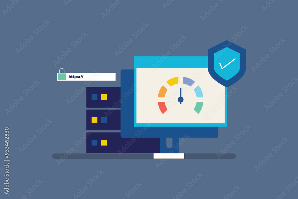 Server Security, Website server security, Website SSL security, SSL certificate, Data encryption technology. Vector illustration background, Server Security, Website server security, Website SSL security, SSL certificate, Data encryption technology. Vector illustration background,