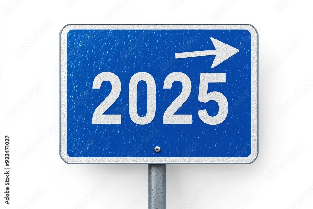 Blue road sign with text Blue road sign with text