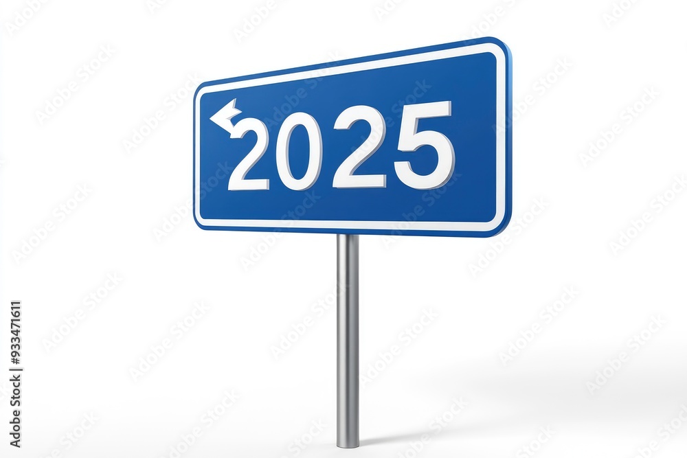 Blue road sign with text Blue road sign with text