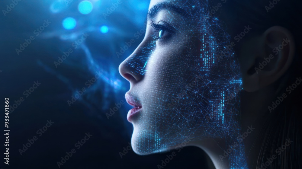 Obraz premium Adaptive technology in communication, voice recognition software for accessibility, seamless interaction, innovative user interface, advanced digital assistant, vibrant and intuitive layout