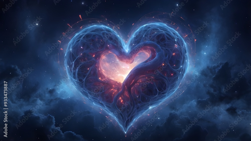 Heart In Indigo Cosmic Sky For Valentine's Day Heart In Indigo Cosmic Sky For Valentine's Day