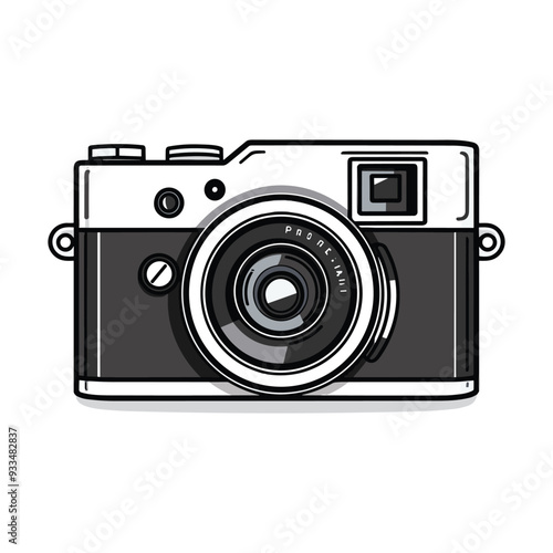 Flat illustration of a digital camera
