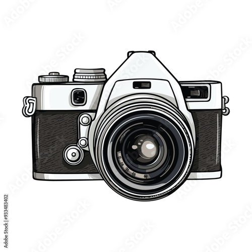 Flat illustration of a digital camera