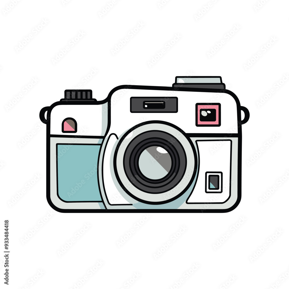 Flat illustration of a digital camera Flat illustration of a digital camera
