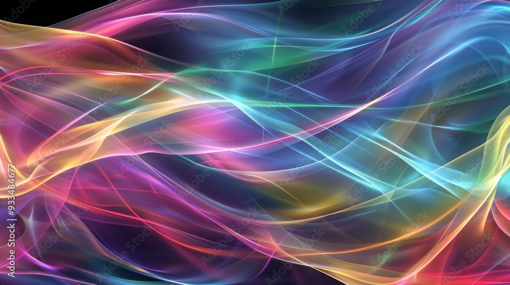 Vivid Neon Abstract Waves Background with Vibrant Colors Vivid Neon Abstract Waves Background with Vibrant Colors