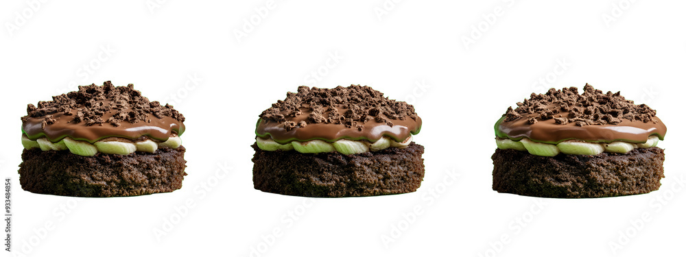 Mole Cake, each with a moist chocolate cake base, a mound of creamy banana filling, and a dusting of chocolate crumbs Mole Cake, each with a moist chocolate cake base, a mound of creamy banana filling, and a dusting of chocolate crumbs