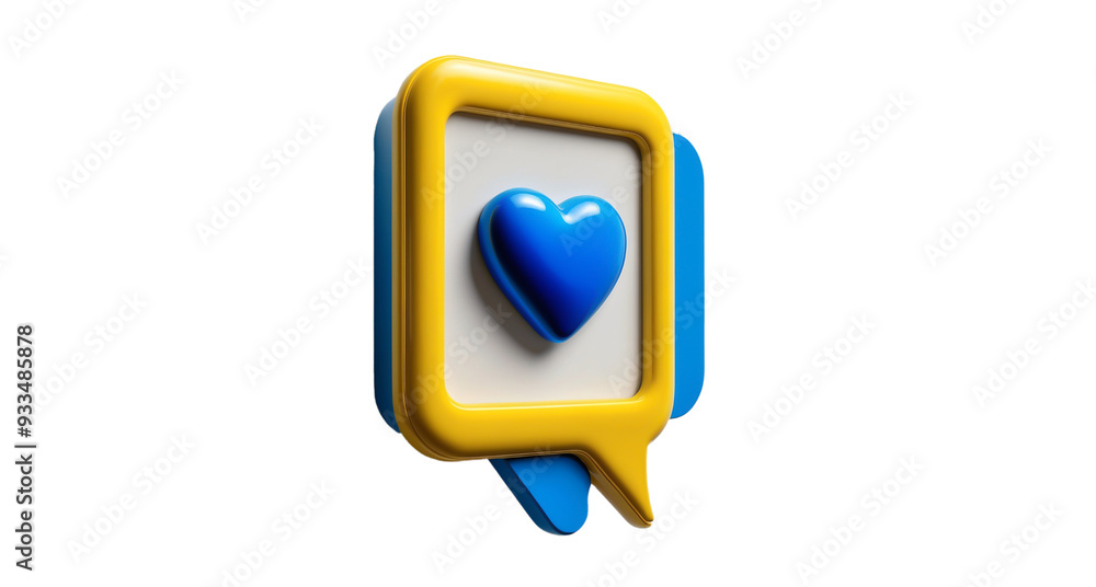 3D Render Heart Shaped Icon with Brazil Colors Isolated on White, Space for text 3D Render Heart Shaped Icon with Brazil Colors Isolated on White, Space for text