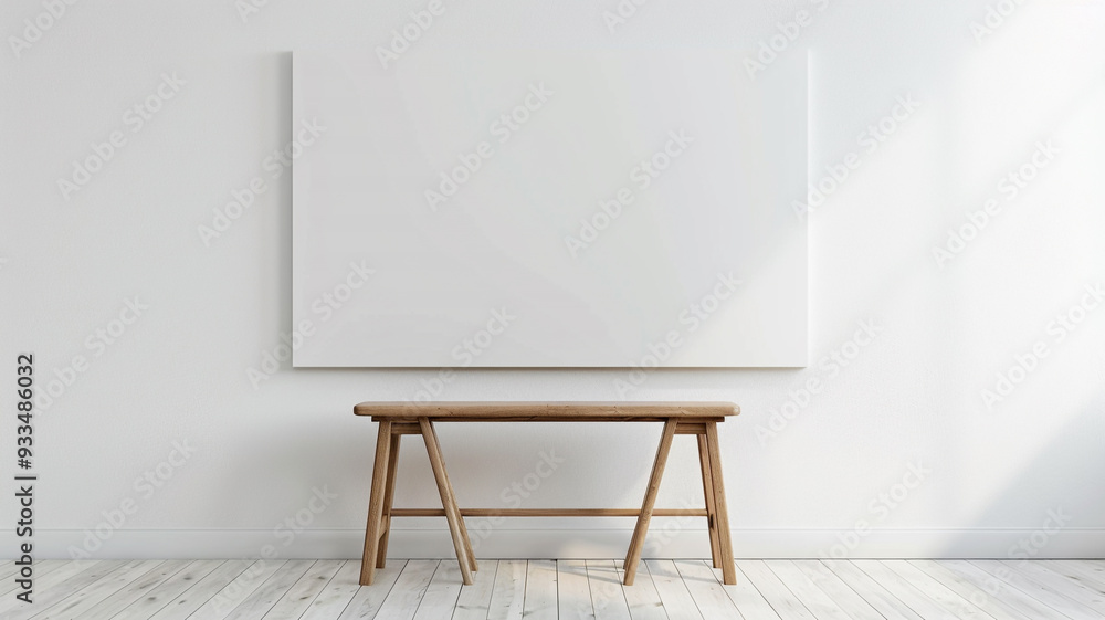empty clean board on a white clean wall empty clean board on a white clean wall