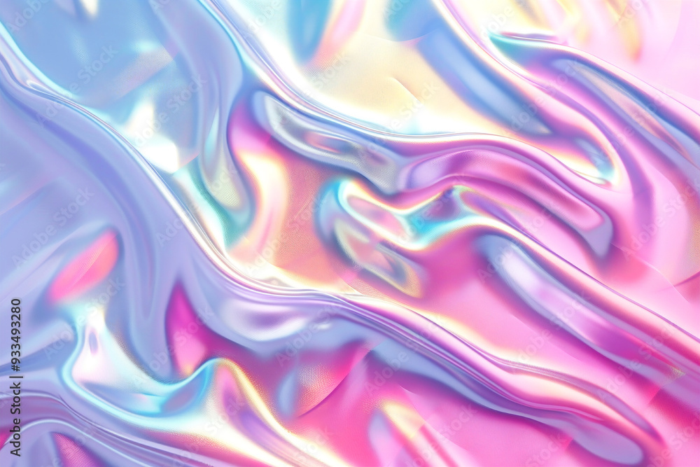Fototapeta premium Elegant waves in warm pink, orange, and purple tones create a smooth and fluid abstract design.