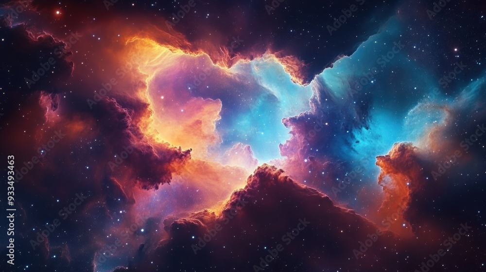 Fototapeta premium Colorful Nebula in Space