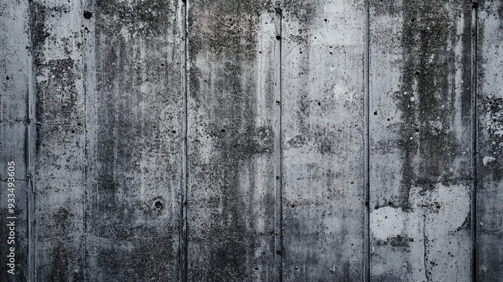 Obraz premium Weathered gray concrete wall with texture and imperfections in a minimalist style