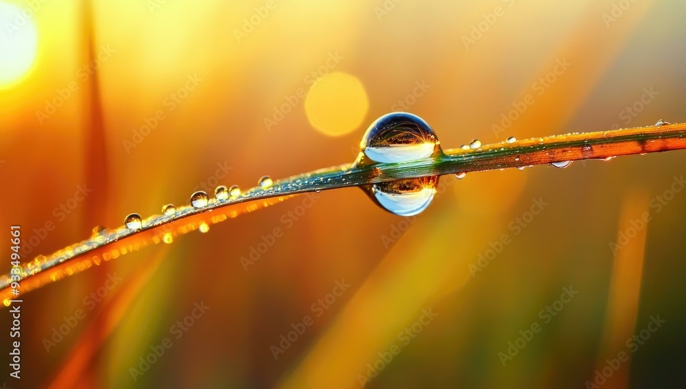 Dewdrop on a blade of grass with blurry background. Dewdrop on a blade of grass with blurry background.