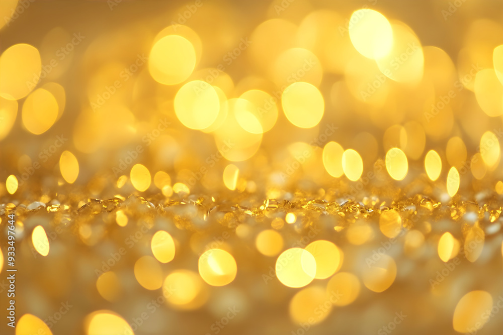 Abstract golden glitter and circle shaped bokeh on blurry background. Festive backdrop for holiday or event. Christmas and Happy New year background. Abstract golden glitter and circle shaped bokeh on blurry background. Festive backdrop for holiday or event. Christmas and Happy New year background.