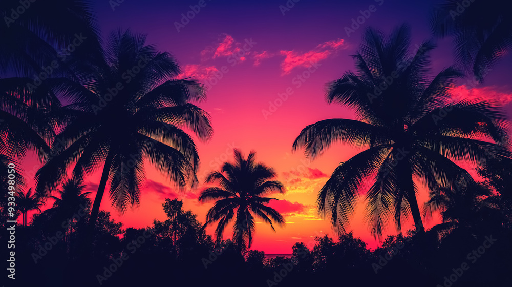 A vibrant tropical sunset gradient blending hot pinks, fiery oranges, and deep purples, evoking the warmth and beauty of a tropical evening A vibrant tropical sunset gradient blending hot pinks, fiery oranges, and deep purples, evoking the warmth and beauty of a tropical evening
