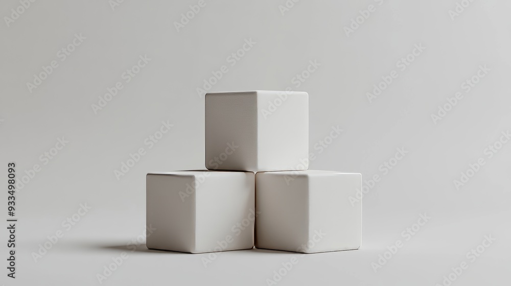 Three white boxes stacked on top of each other Three white boxes stacked on top of each other
