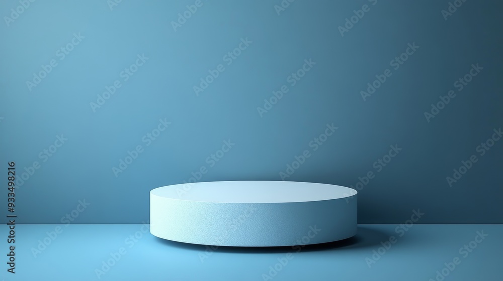A blue wall with a white circle on it A blue wall with a white circle on it