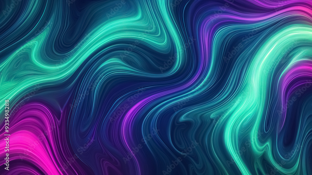 Fototapeta premium An aurora borealis gradient featuring swirling shades of green, blue, and purple, with subtle hints of pink, capturing the ethereal beauty of the northern lights 