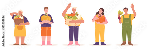 harvest people. People are holding vegetables in their hands