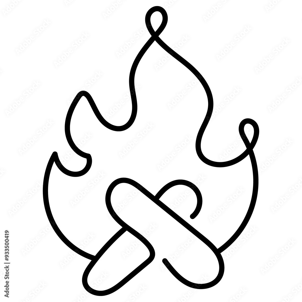 Fototapeta premium Fire Three. Ideal for use as a transparent PNG.
