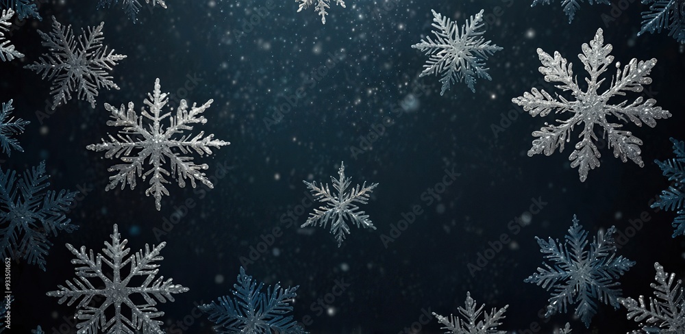 Christmas background with glitter snowflakes. Navy winter backdrop Christmas background with glitter snowflakes. Navy winter backdrop