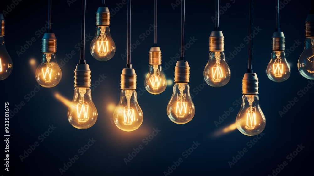 Set edison retro lamp on loft blue concrete background. Concept idea. Neural network ai generated art Set edison retro lamp on loft blue concrete background. Concept idea. Neural network ai generated art