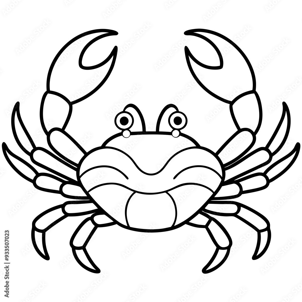 Fototapeta premium Crabs line art vector illustration